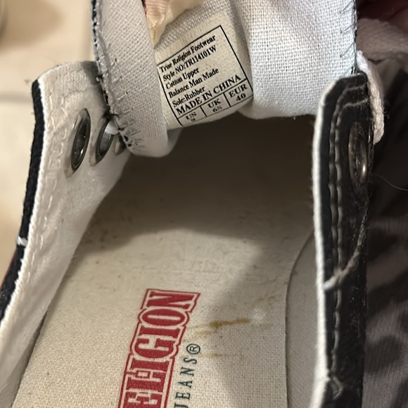 True Religion Black Canvas Low Top Sneakers Size 9 - Picture 10 of 12